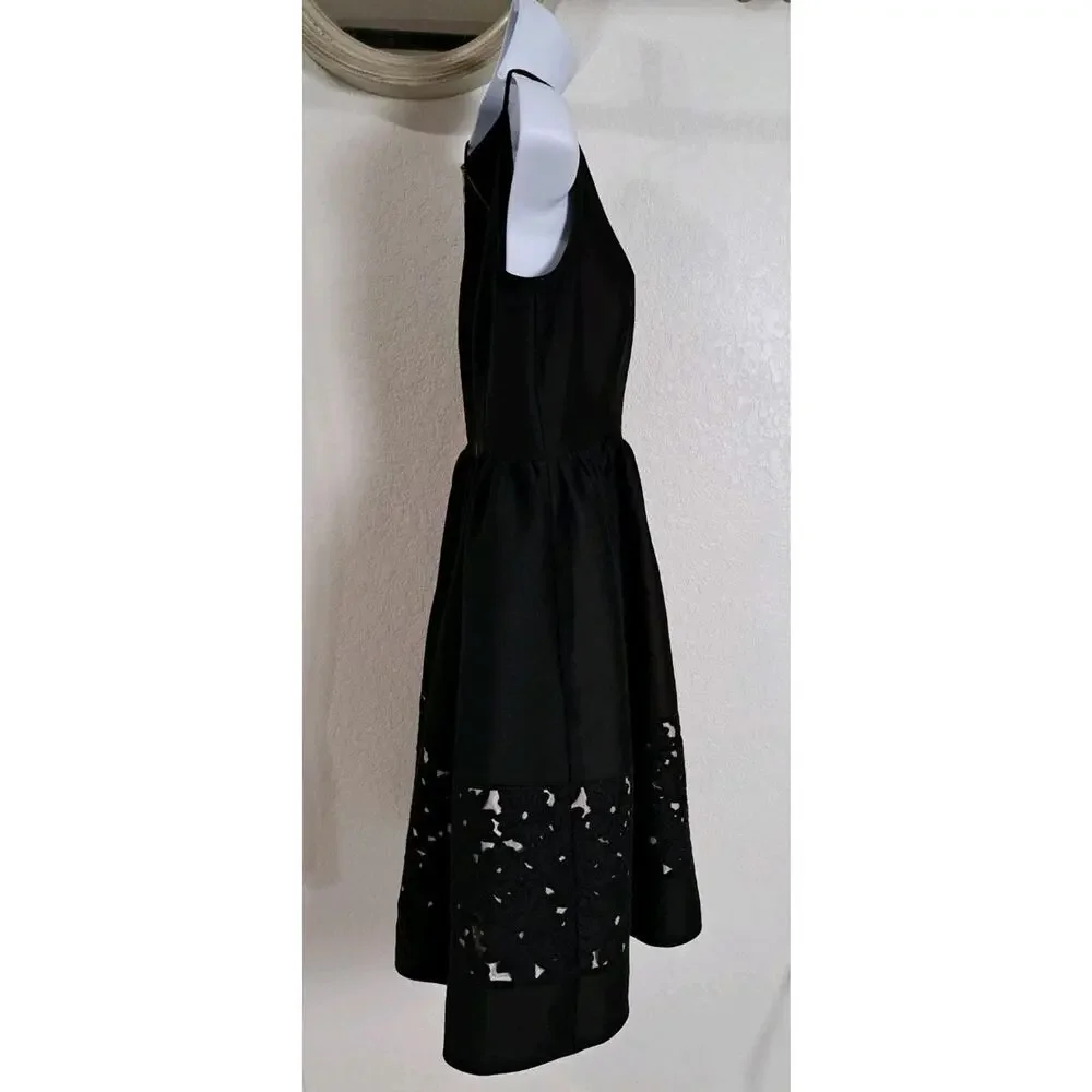 Kate Spade Lace Cutout Panel Fit & Flare Dress Baja Bound Black 4 Cocktail Event - Picture 5 of 7